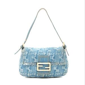 Fendi Baguette Vintage Denim Zucca FF